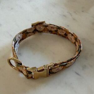 The Foggy Dog Floral Collar - Gold and Tan